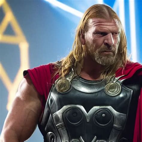 Triple H As Thor Entering The Entrance Of Wwe Stage Stable Diffusion