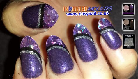 Very Cool Deep Purple Jet Black Silver Glitter And Purple Crystal