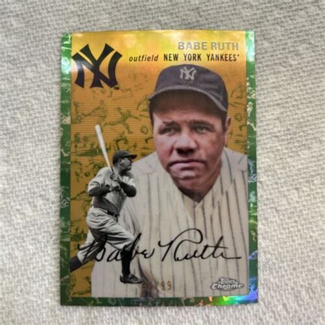 2023 Topps Chrome Platinum Anniversary Babe Ruth 312 Toile White Green