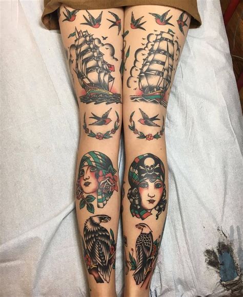 Pin By Hannah Stevens On Tattoos In 2023 Traditional Tattoo Leg