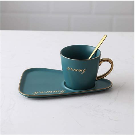 Tasse Becher Matte Keramik Kaffeetasse L Ffel Und Tablett Set Oz