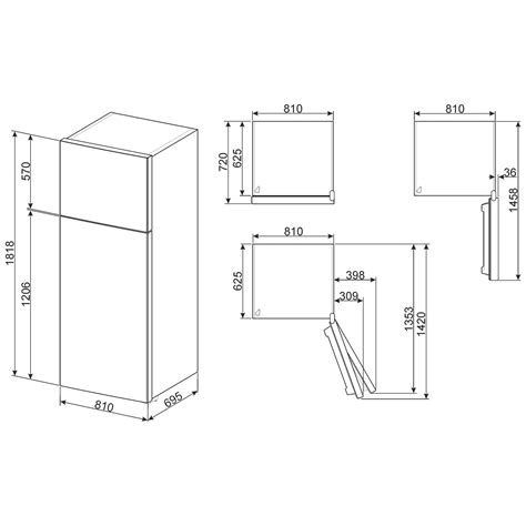 Smeg Fd54pxne4 Freestanding Fridge Freezer 81cm Wide A Energy Rating Stainless Steel