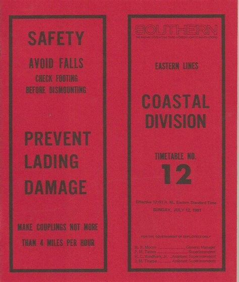 Southern Railway employee timetable, Coastal Division 12 (1981) | #1920400034