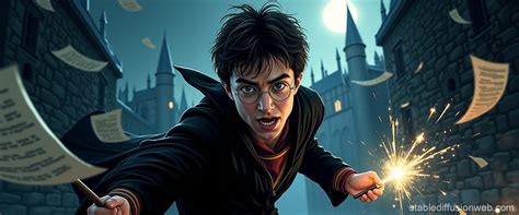 Harry Potter In Action Stable Diffusion Online