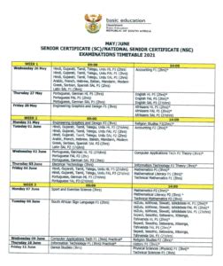 Matric Exams Timetable May June 2022 2023 South Africa Information