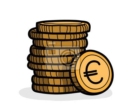 Stapel von münzen euro eine hand gezeichnet vektor illustration