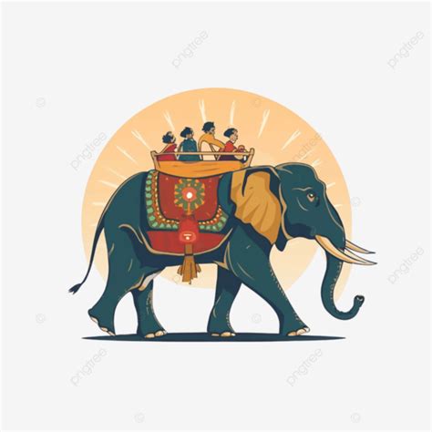 Elephant Riding Vector Image Elephant Riding Elephant Illustrator