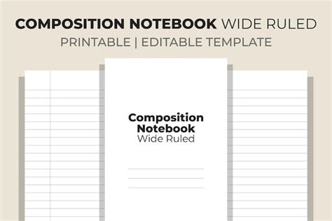 Premium Vector Composition Notebook Wide Ruled