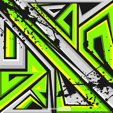 Abstract Racing Stripes Background With Black Grey And Green Color