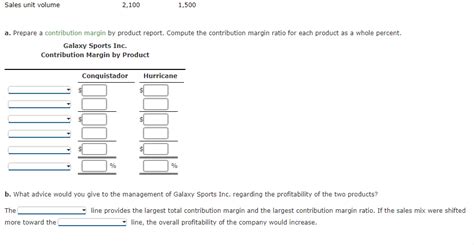 Solved Galaxy Sports Inc Manufactures And Sells Two Styles