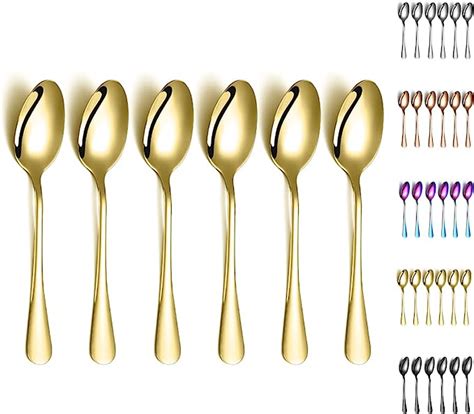 Gold Dinner Spoons Kyraton Pieces Cm Stainless Steel Table Spoon