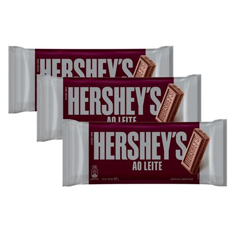 Chocolate Hershey s Ao Leite 92g Kit três unidades Drogaria Araujo