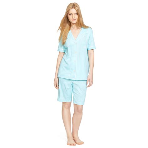 Ralph Lauren Bermuda Short Pajama Set In Blue Lyst