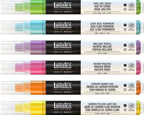 Liquitex Set De 6 Marcadores Anchos Para Pintura Profesional