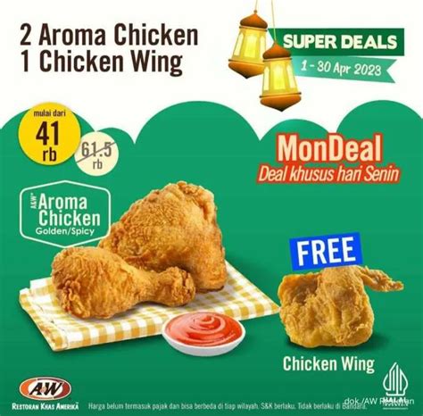 Promo AW Restoran 1 30 April 2023 Paket Super Deals Beli 1 Gratis 1