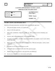 2014 GRADE 12 MATH TRIAL EXAM PAPER 1 GP Pdf 4 MATHEMATICS First