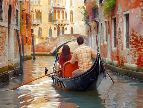 Premium Photo Photo Of Couples Enjoying A Romantic Gondola Ride In