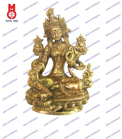 Golden Gold Plated Green Tara Sitting Statue At Best Price In New