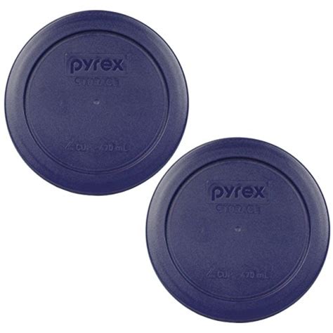 Pyrex 7200-PC 2 Cup Dark Blue Round Storage Lids - 2 Pack | Pricepulse