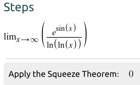 Calculus Limit Of Lim X To Infty Frac E Sin X Ln Ln X