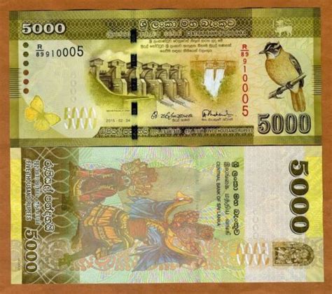 Sri Lanka 5000 Rupien 2015 P 128c Unc Bunt Ebay