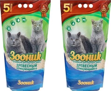 Наполнитель для кошачьего туалета комкующийся Зооник древесный 5л ...