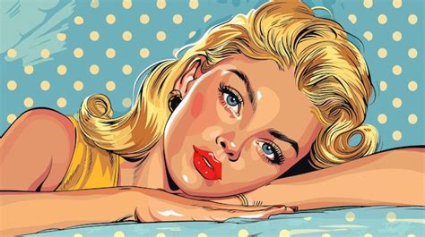 Une Belle Fille Blonde Dans Le Style Pinup Vector Illustration Dessinée