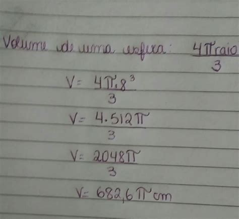 Determine O Volume De Ar Necess Rio Para Encher Uma Bola De Cm De