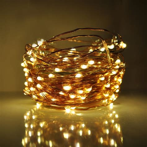 33 Foot Plug In Led Fairy Lights 100 Warm White Micro Led Lights On