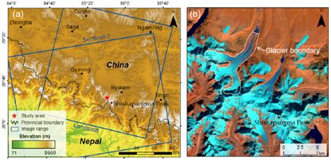 (a) Data coverage map of the experimental area and (b) false color... | Download Scientific Diagram