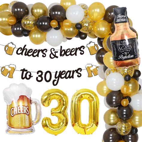 Joymemo Th Birthday Decorations Cheers And Beers To Banner Balloon