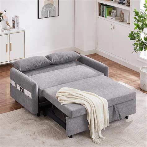 Eafurn In Convertible Loveseat Pull Out Sofa Bed With Adjustable