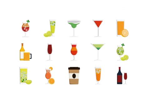 Premium Vector Isolated Drinks Icon Set Vector Design