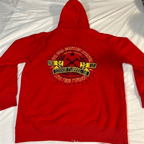 Dixxon Other Mens Dixxon Hoodie Red Zip Up Size Large Flannel