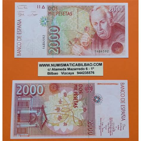 ESPAÑA 2000 PESETAS 1992 CELESTINO MUTIS Diseño Tipo I SIN SERIE Nº de