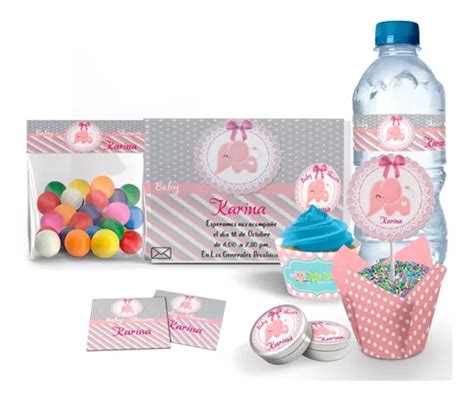 Kit Imprimible Baby Shower Elefante Baby