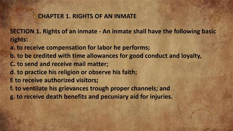 SOLUTION: Rights And Privileges of an Inmate - Studypool