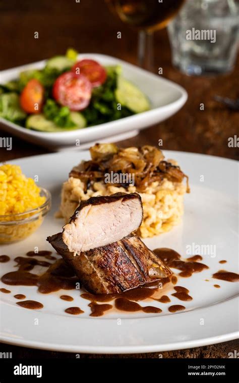 Roasted Pork Fillet Stock Photo Alamy