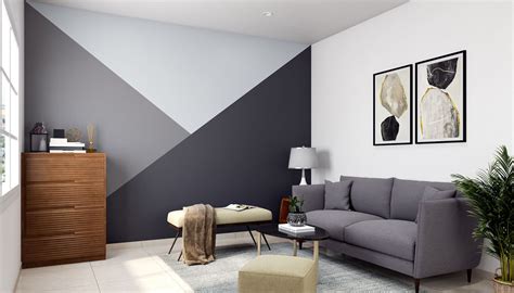 Grey Wall Paint Design For Living Rooms And Bedrooms Livspace