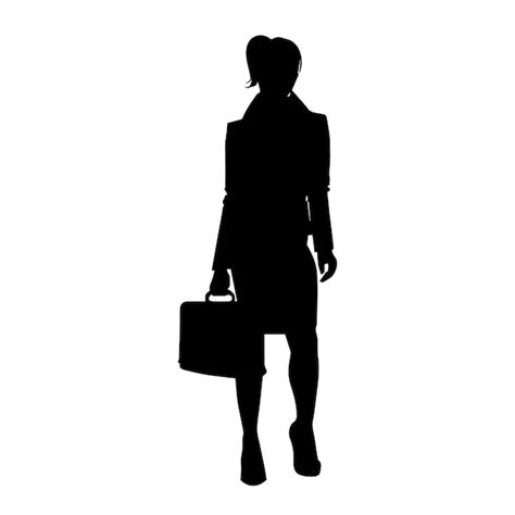 Une Silhouette De Vecteur De Femmes D Affaires Vecteur Premium