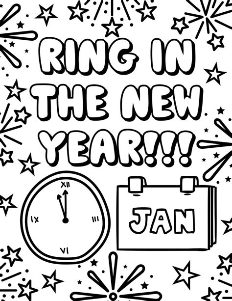 20 Free Printable New Year Coloring Pages For 2025 New Year Coloring