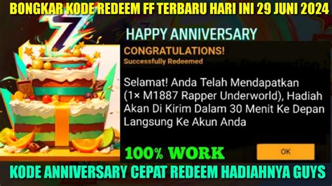 BONGKAR 4 KODE REDEEM FF TERBARU HARI INI 29 JUNI 2024 SPESIAL