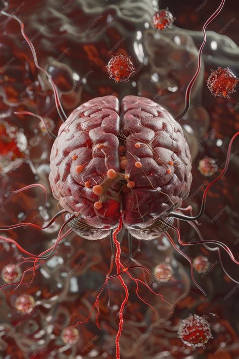 Premium Photo Parkinsons Brain 3d Render With Neuron Cells