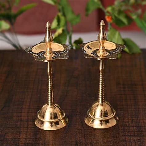 Buy Styxon Brass Kerala Samai Standing Deepak For Puja Traditional