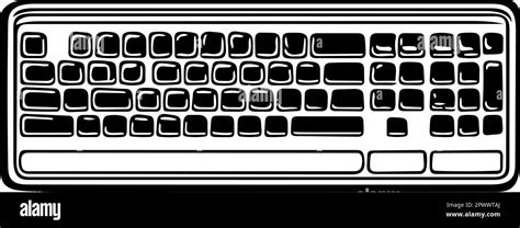 Wireless Keyboard As Vector Outlines In Black Stock Vector Image And Art