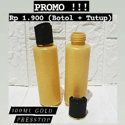 Jual Botol 100ml Gold Tutup Presstop Black Botol Kosong Isi Ulang