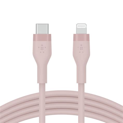 Belkin Boost Charge Flex Câble silicone USB C vers Lightning rose 1