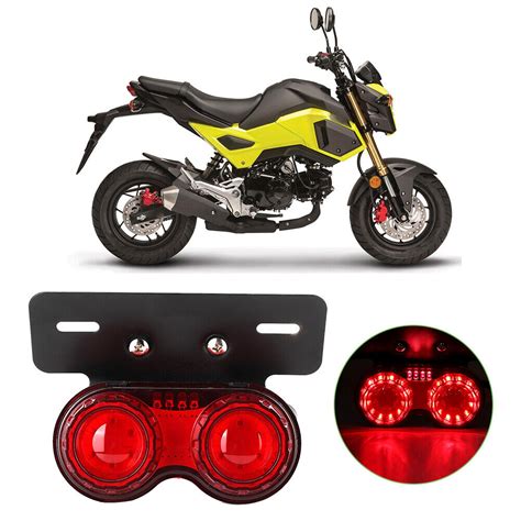 Red Lens Motorcycle Taillight 12V Round Motorcycle LED Brake Tail