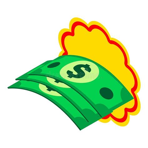 Cash Dollar Icon Isometric Vector Dollar Banknote Stacked On Top Of