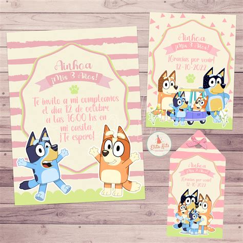 Kit Imprimible Bluey Nena Personalizado